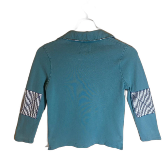 Mini Boden Polo Shirt Boys Size 7/8 Blue Long Sleeve Embroidered Logo - Picture 3 of 7